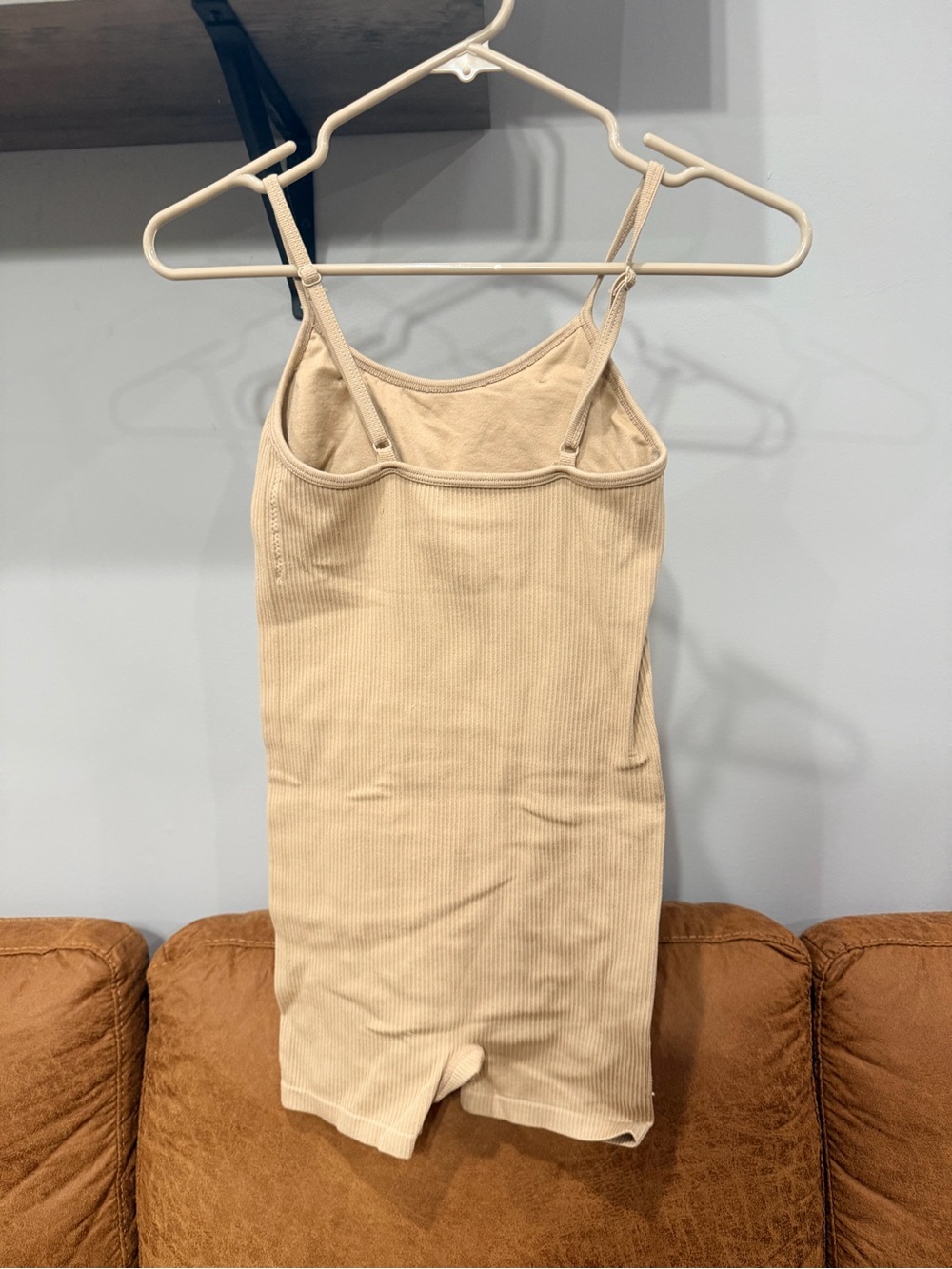 Cream Ribbed One-Piece Romper - Picture 2 of 2